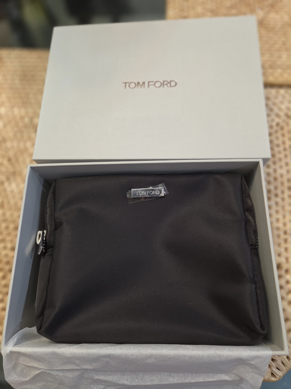 Tom Ford Black Nylon Zip Toiletry Pouch